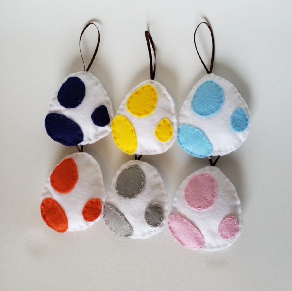 Handmade Yoshi Egg Ornaments